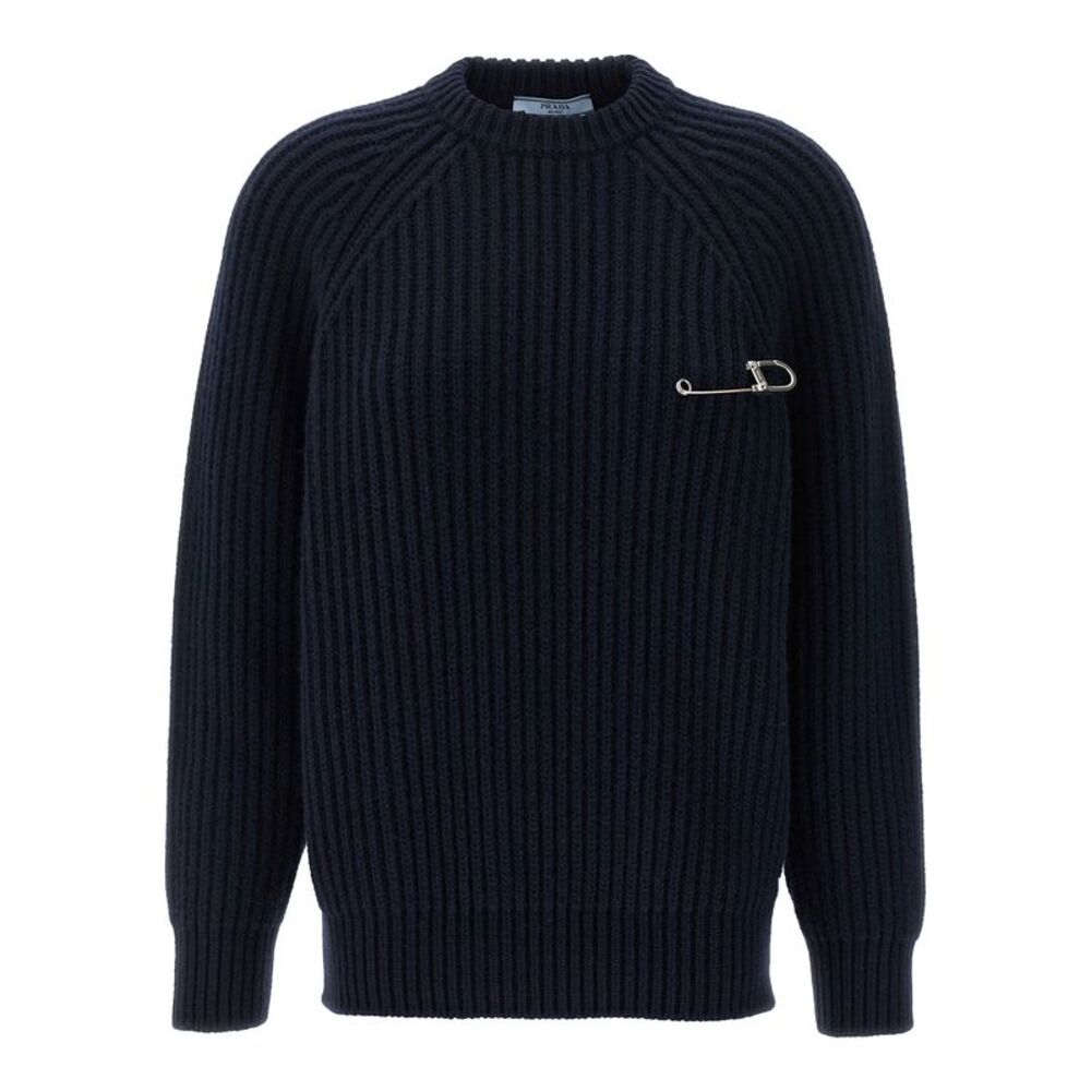 Prada Blue Virgin Wool Women's Cardigan